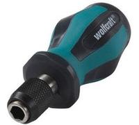 wolfcraft 1239000 Tournevis avec Porte-Embouts Magnétique Manche Court - Longueur de la tige 22 mm