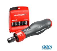 TOURNEVIS ASSISTE ELECTRIQUE 4V AVEC 10 EMBOUTS PH/PZ/6 PANS FACOM