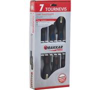 Tournevis avec lame traversante plat et Phillips - boîte carton de 7 pcs DRAKKAR TOOLS - 13338