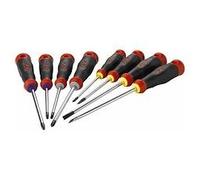 Tournevis Bi-Matiere Fente Phillips Et Pozidriv - Jeu De 8