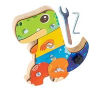 Tournevis Board Kids - Jouet de motricité Fine en Bois Design Dinosaure | Tableau d'activités éducatives pour Tout-Petits, l'école Maternelle, la Salle de Classe, Voyages, l'apprentissage à do