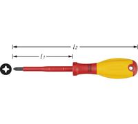 HAZET Tournevis cruciforme d'électricien 810VDE-PH2 PH2 Lame 100 mm Isolation