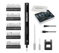 DURATECH Jeu de Tournevis de Electrique LED 55 En 1, Kit d'Outils de Réparation avec 50 Embouts Magnétiques, Rechargeable avec USB Pour la Réparation de Ordinateurs, Portables, Montres