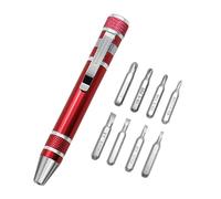 Tournevis de poche multi-tête pour réparation de précision électronique, petites machines et appareils (rouge)