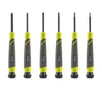 RYOBI Jeu de 6 tournevis de précision RHSDSPC6 – SL1/SL2/SL3/PH1/PH0 – Boîtier de rangement