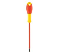 STANLEY 0-65-413 Tournevis Isolé Bout Plat 5,5 X 150 Mm - Gamme FATMAX - Fabriqués En France - Lame En Acier - Sablage De L'Empreinte - Poignée Soft Grip - Liaison Quasi Incassable - Anticorrosion