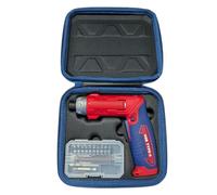 Tournevis dynamométrique électrique 8 V USB Type-C, contrôle couple 6 Nm avec 16 réglages, 220 tr/min, poignée pistolet et linéaire, lot de 17 accessoires, mallette incluse, avec LED indicative