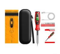 Tournevis Électrique 11 Embouts pour Électriciens DIY | 11 embouts interchangeables, précision maximale, pour idéal bricolage, électricité générale, usage polyvalent(Red)