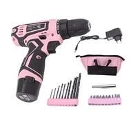 Tournevis électrique 12V Rechargeable sans Fil Perceuse Compacte Outils à Main Kit de Vis Gyroscopique Automatique Ensemble D'outils Rose pour les Femmes Outils électriques pour la Maison(EU Plug)