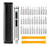 Tournevis électrique de précision 3,7 V, kit d'outils sans fil 41 en 1, 200 tr/min, 3 réglages de couple, batterie rechargeable, mandrin magnétique, étui de rangement pop-up (orange)