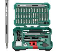 Tournevis électrique de précision sans fil - CACTOSE - 67 en 1 kit d'outils - Chargement USB - Éclairage LED intégré