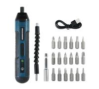 Tournevis électrique sans fil 20 en 1, mini tournevis électrique rechargeable 3,6 V avec couple de 4 engrenages et lumière LED, couple maximum de 5 N.m, idéal pour un usage quotidien et industriel