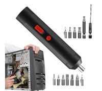 Tournevis électrique sans fil avec chargement USB - ABS 15,5 cm 800 mAh 5 W 180 tr/min Mini perceuse - Kit de tournevis électrique multifonction au lithium - avec 12