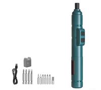 Tournevis électrique sans fil avec poignée droite ergonomique, batterie au lithium rechargeable légère de 3,6 V, contrôle de couple de 250 tr/min pour réparations à domicile (bleu)
