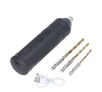 Tournevis électrique, Tournevis électrique sans Fil avec Kit D'outils de Foret Hélicoïdal 3pcs pour L'entretien CW CCW Rotation Type Noir, Perceuses-visseuses