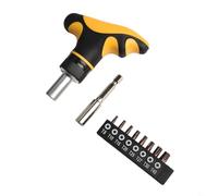 Tournevis en forme de T avec cliquet à 72 dents, porte-embout magnétique et compatibilité double interface (poignée parapluie)