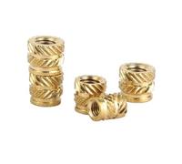 Tournevis fileté en laiton Jeu de chaleur en laiton fileté Écrous d'insertion filetés pour impression 3D M2 M2.5 M3 M4 M5 M6 Doré Paquet de 50 (Longueur 6,5 mm, M2xOD4.0 (50 Pcs))