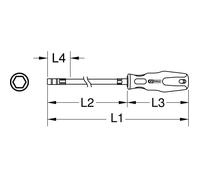 Tournevis flexible pour embouts ERGOTORQUEplus extra-long 614 mm KS TOOLS - 911.1172