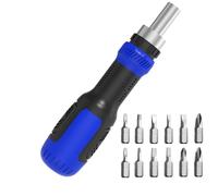 Tournevis Magnétique À Cliquet, Kit 13-En-1 Hex Plat Pour Meubles Et