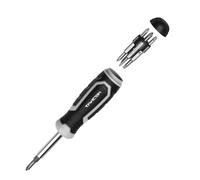 Tournevis multifonction avec embouts dans le manche 18 en 1 TRACER | Tournevis réversible avec embouts cruciformes/plats/Torx/Pozi/carrés | Parfait pour les bricoleurs