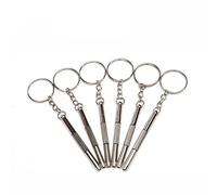 Tournevis multifonction avec porte-clés 3 en 1, plat, cruciforme et hexagonale, 60 mm, pour lunettes, montres et appareils électroniques (15)