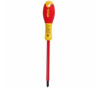 STANLEY 1-65-416 Gamme FATMAX Tournevis Électricien Isolé Ph2 125 Mm 1000 V - Fabriqués En France - Lame En Acier - Poignée Soft-Grip - Meilleure Force De Serrage