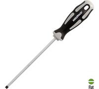 Tournevis plat vide en acier S2, manche en TPR bimatière. Dimensions 1,2 x Ø 6,0 x 150 mm. DIN5265