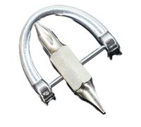 Tournevis porte-clés, petit tournevis à tête plate, le tournevis cruciforme adopte un design à double tête équipé d'une tête cruciforme PH1 et d'une tête plate de 5 mm en acier au chrome vanadium,