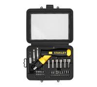 Tournevis porte-embouts à cliquet poignée revolver - coffret 25 pièces - 0-63-022 - STANLEY
