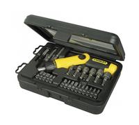 Tournevis porte-embouts à cliquet poignée revolver - coffret 25 pièces - STANLEY - 0-63-022