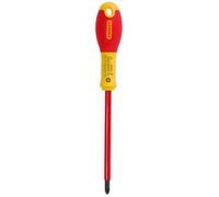 STANLEY 1-65-419 Tournevis Électricien Isolé Pz2 125 Mm 1000 V - Gamme FATMAX - Fabriqués En France - Lame En Acier - Sablage De L'Empreinte - Poignée Soft Grip - Quasi Incassable - Anticorrosion