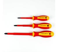 Tournevis PoziDriv VDE PZ isolé 1000 V - Tournevis électricien à l’unité ou en set - Conforme VDE/IEC - Pour installation électrique (PZ1, PZ2 & PZ3)