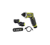 Tournevis RYOBI 4V USB Lithium - 1 batterie 2,0Ah - coffret 10 embouts - mandri