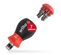 Wiha Tournevis Stubby 43613 avec chargeur de douilles – Lot de 7 doubles