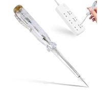 Tournevis Testeur de Tension Transparent, Détecteur de Phase Électrique 100-500V avec Poignée Ergonomique, Embout Plat 70 mm, Outil Sécurité Électricien(1 pièce de 14 cm)