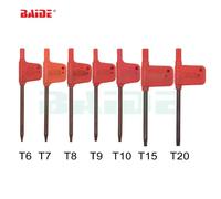 Tournevis Torx T6 T7 T8 T9 T10 T15 T20, clé à molette, petit drapeau rouge, tournevis, outils, 200 pièces/lot Red