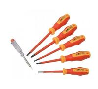 Brüder Mannesmann VDE Jeu de tournevis 6 pièces vis à fente, cruciforme Phillips