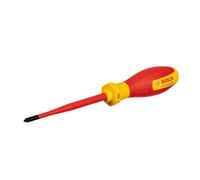 Tournevis VDE Pozidriv BOSCH Professional PZ1 x 100 mm - Isolé 1000 V testé 10 000 V - Manche softgrip antidérapant