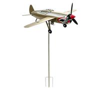 Tourniquet de jardin, avion de bouche de requin girouette décorative d'extérieur - tourbillon magnifique de terrasse, pour juillet pilote aviateur passionné d'avions vétérans