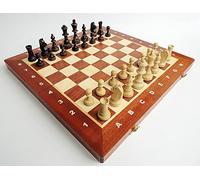 Tournoi Jeu D echecs en Bois Set NO. 4 | Master of Chess Jeu D'échec en Bois Pliable | Chess Board 42cm | Echecs Portable Fait Main | Staunton Chess Set pour Enfants et Adultes