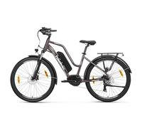 Touroll Vélo électrique, moteur Mid-Drive 250 W, 25 km/h, 7 vitesses, capteur de couple, freins hydrauliques à double disque, pneus en caoutchouc pneumatiques 27,5" x 2,1", fourche de suspension avec