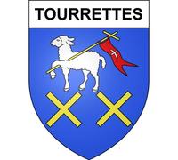 Tourrettes 83 ville sticker blason écusson autocollant adhésif - Taille : 4 cm