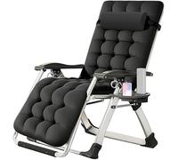 Tourtecs Chaise Longue Pliable - Chaise Longue de Jardin - Fauteuil de Relaxation - avec Coussin Confortable - Très résistant - 200 kg (1, Noir, 72 cm)