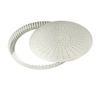 Tourtière Cannelée Perforée - Fer Blanc - Fond Mobile - Ø280 Mm H28 Mm