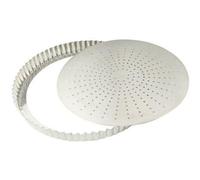 Tourtière Cannelée Perforée - Fer Blanc - Fond Mobile - Ø240 Mm H28 Mm