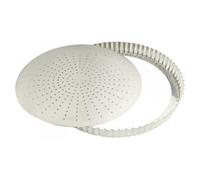 Tourtière Cannelée Perforée - Fer Blanc - Fond Mobile - Ø280 Mm H28 Mm