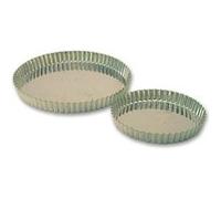 Tourtière cannelée professionnelle fer blanc à Fond fixe 200 mm de diamétre G