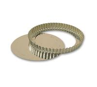 Tourtière professionnelle cannelée à Fond mobile fer blanc à 160 mm de diamétre