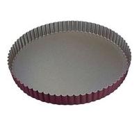 Moule à tarte - GOBEL - Tourtière cannelée - Ø28cm - Fond fixe - Antiadhérent - Hauteur 25mm - Marron