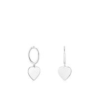 TOUS Boucles d'oreilles créoles avec motif cœur en argent de première loi, collection TOUS